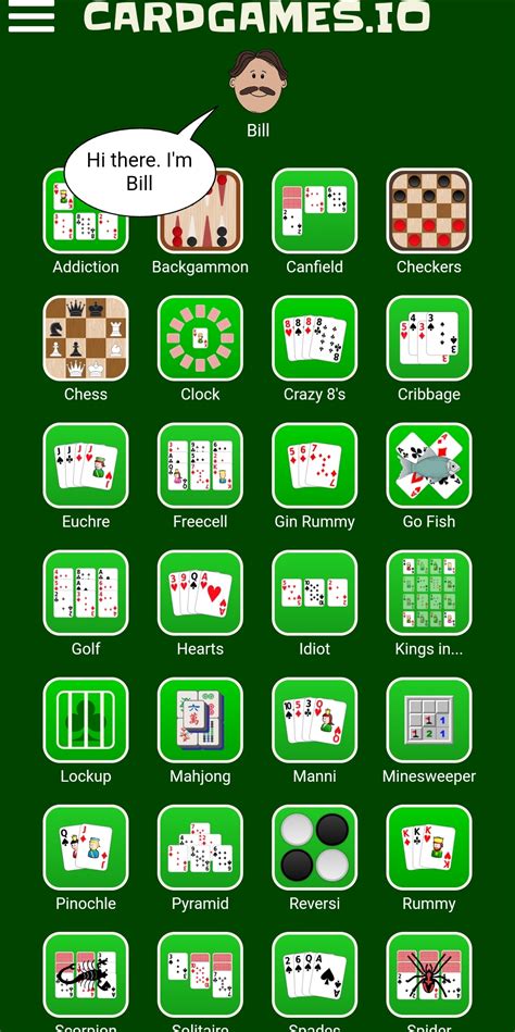 The CardGames.io app offers a variety of features that make it a must-have for card game enthusiasts: - Collection of 35 different games: The app includes a diverse range of popular card games, solitaire, and puzzle games. Users can enjoy classics like Hearts, Spades, and Gin Rummy, as well as solitaires such as Klondike and Spider.